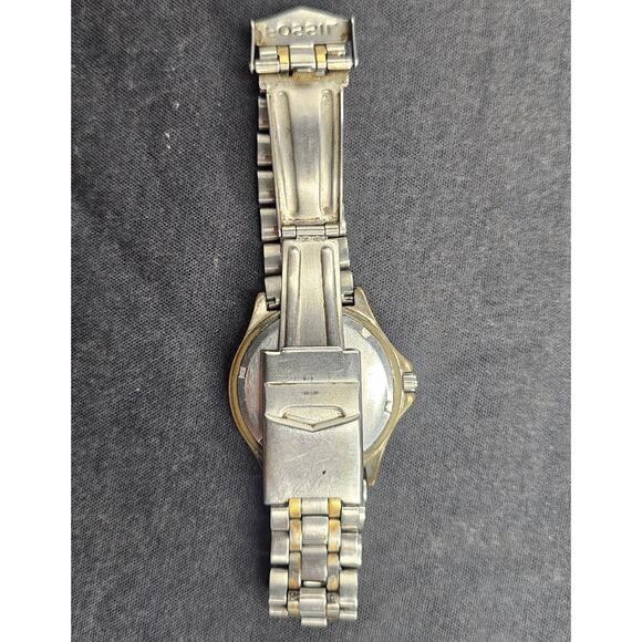 FOSSIL Men's Analog WristWATCH 100 Meters Blue Date Stainless Steel As Is - Picture 5 of 8